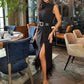 Fashion Black Feather Split Midi Dress 2022 New Summer Women' Sexy Sleeveless Belted Celebrity Club Party Dress Vestidos